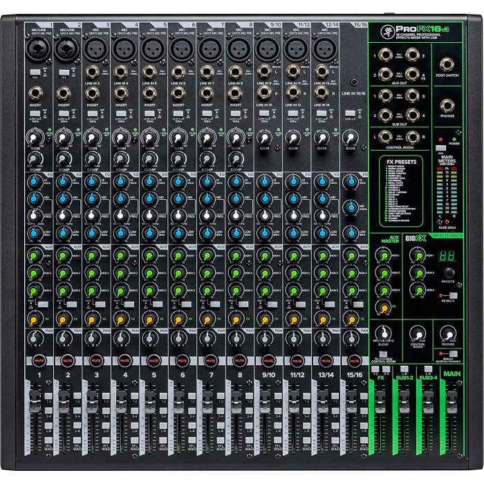 Mackie ProFX16v3 16-channel Mixer with USB and Effects, BMJ