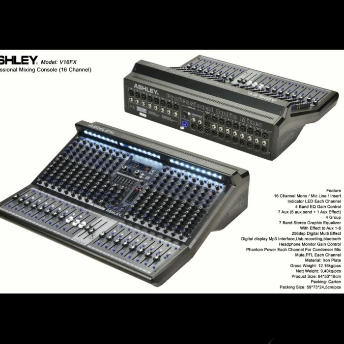 MIXER ASHLEY V 16FX ( 16 CHANNEL ) ORIGINAL