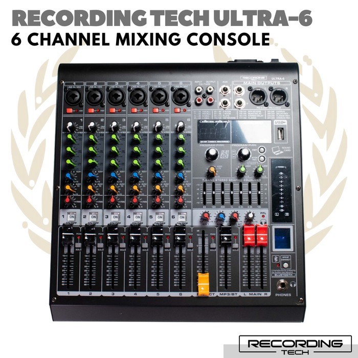 RECORDING TECH ULTRA 6 MIXING CONSOLE Audio MIxer 6 Channel Ultra6