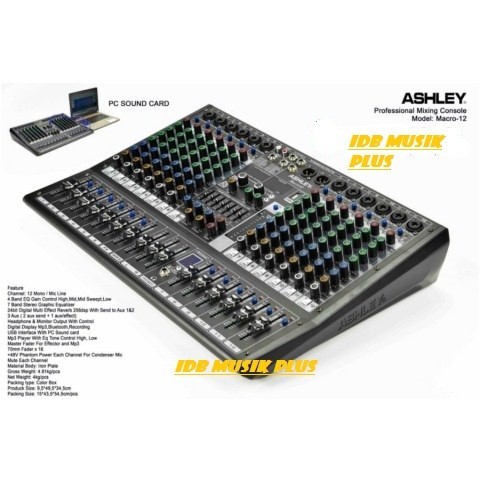 Mixer 12 Channel Ashley Macro12 Macro 12 Original Ashley