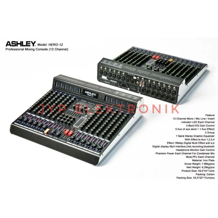 Mixer Audio ASHLEY HERO12 / HERO 12 (12 Channel)Original