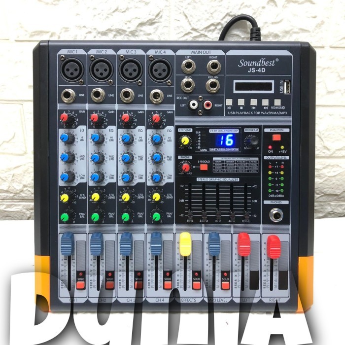 Power Mixer Soundbest JS 4D Original 4 Channel Bluetooth JS4D