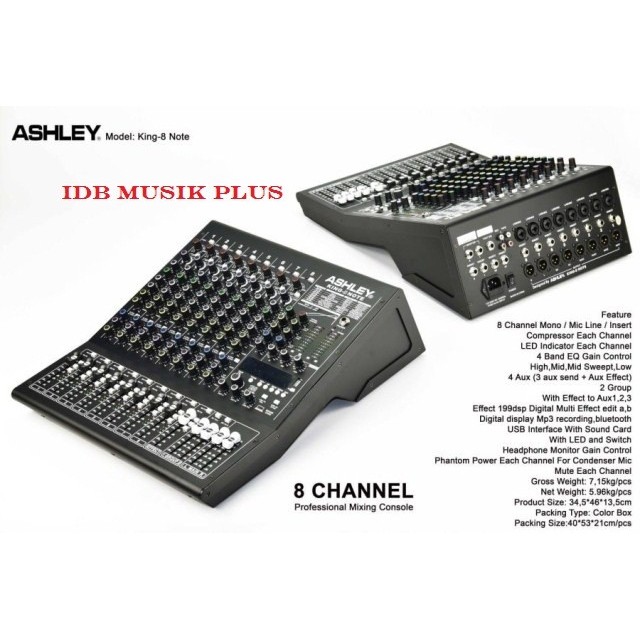 Mixer 8 Channel Ashley King8 Note King 8 Note Original Ashley