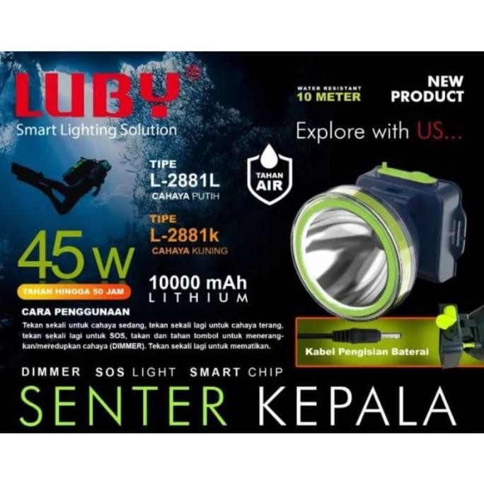 Senter Kepala Luby 45 Watt / Luby 2881 / L2881 / L-2881 - 2881, Kuning Terbaik