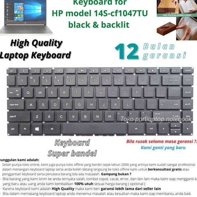 Ready Stock Keyboard Hp 14S-Cf1047Tu Backlit High Quality