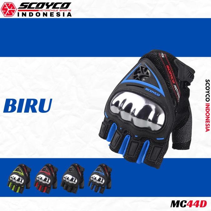 SARUNG TANGAN MOTOR HALF FINGER PROTEKTOR BAHAN TPU ANTI SLIP SCOYCO MC44D 2807T