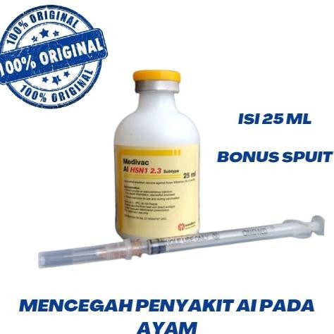 Promo Vaksin Medivac Ai H5N1 2.3 Dosis 25 Ml - Free Spuit 1 Ml Terlaris