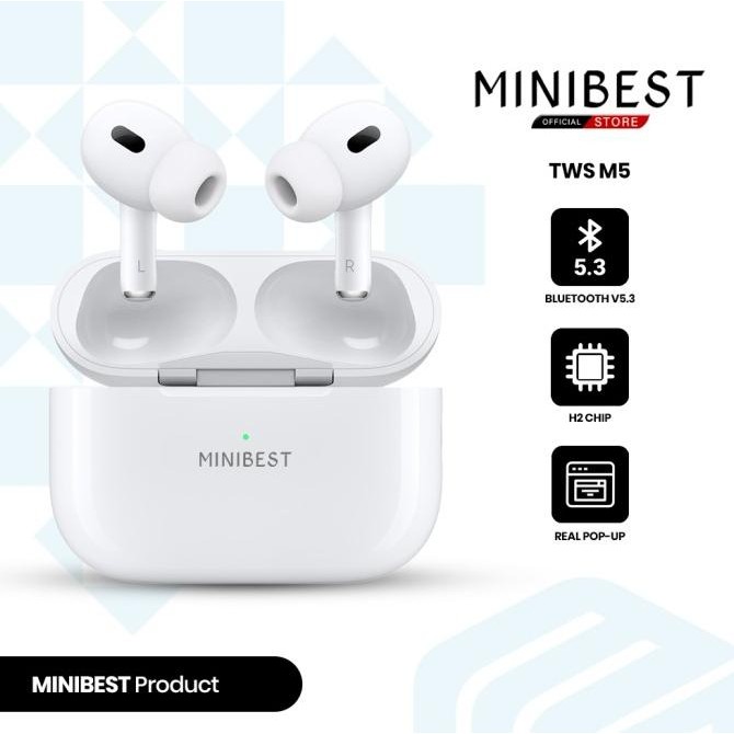 PROMO!! MINIBEST TWS MB Pods Pro M5 [2nd Generation with H2 CHIP]Bluetooth 5.3