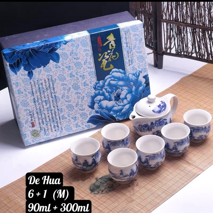 

Ready Qing Hua Ci Box 6 +1 Chines Teapot Teko (M) Cups Porcelain Tea Cangkir