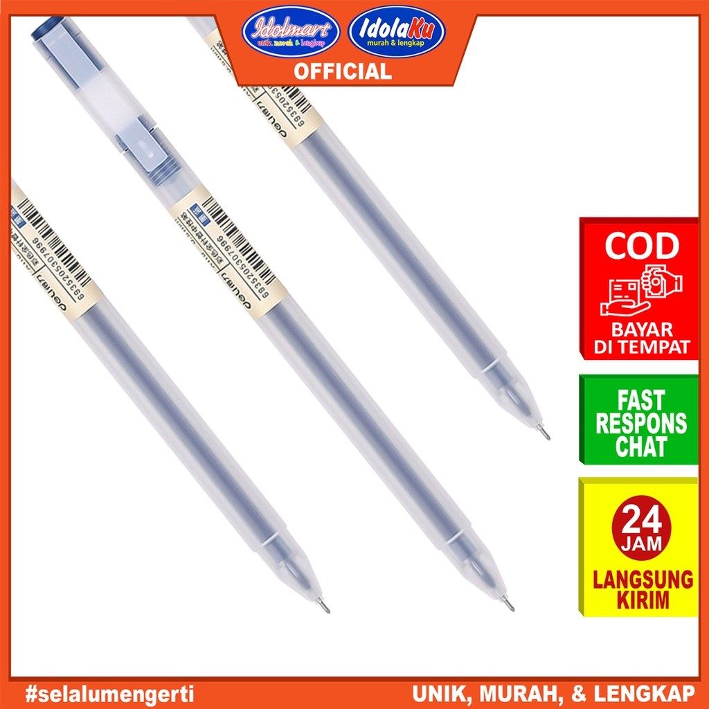 

HOT PROMO IDOLMART DELI PULPEN GEL PEN A119 MERAH / TIP 0.5MM PANJANG PENULISAN HINGGA 400M /PCS BE5
