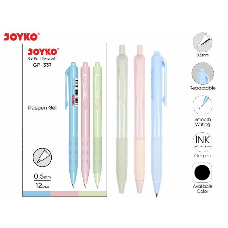 

DAPATKAN PULPEN JOYKO PASPEN GEL PEN GP-337 0.5MM - 12 PCS DE2