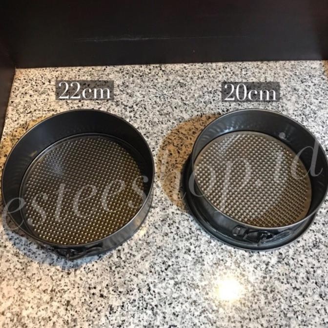 

Loyang Adonan Kue Bongkar Pasang Spring Form Pan 20-22cm Anti Lengket HTS