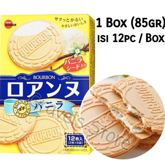 

Bourbon Roanne Vanilla - Biskuit Wafer Cream Vanilla - Snack Jepang