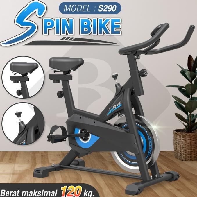BG SPORT S290 Sepeda Statis Spin Bike - Merah, Hitam, Putih