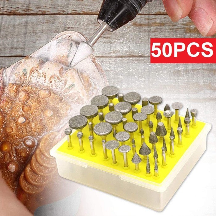 Mata Tuner Gerinda Diamond Mini Mounted Set 50 pcs Ukir Grafir Batu Porting