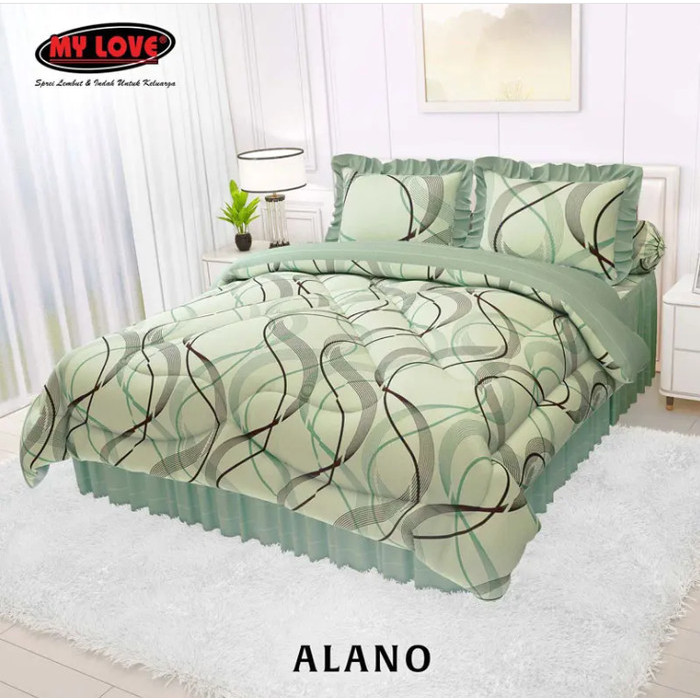 Set Bad Cover Dan Sprei My Love Rumbai King Uk 180X200X30 - Motif