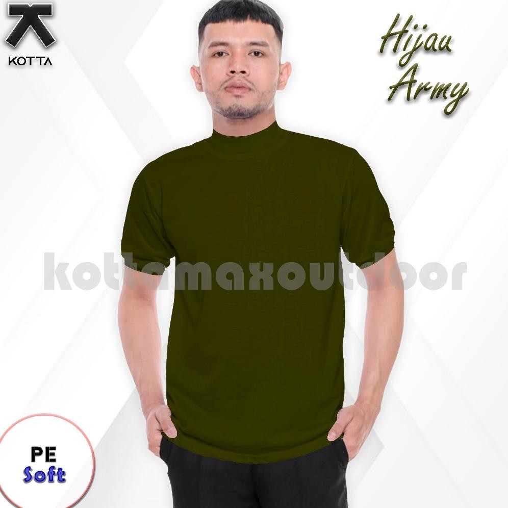 Super Murah Kaos Kerah Tinggi Lengan Pendek Bahan Katun - Kaos Turtleneck - Kaos Kerah Tinggi Unisex