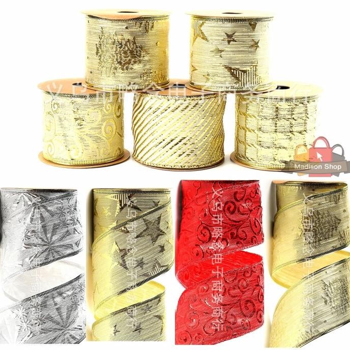 

Pita Natal Rol Pita Embos 6.3cm 2.5m Dekorasi Hiasan Parcel Kado Natal