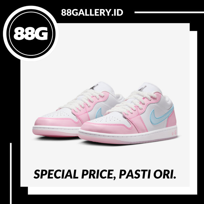 Baru Air Jordan 1 Low Paw Print Pink 100% Original Kekinian