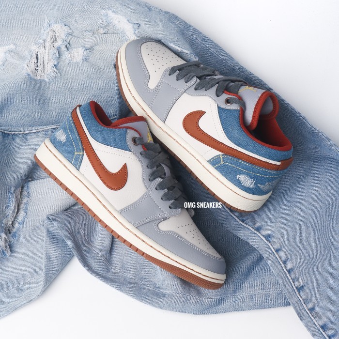 Baru Air Jordan 1 Low Se Phantom Denim (W) - Bnib Original 100% Kekinian