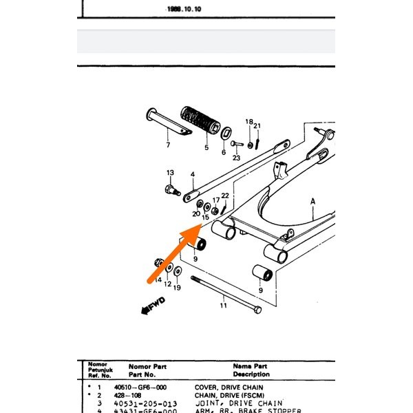 Ring 8 Mm Swing Arm Honda Win Ori 94101 08000 Original Gambar No 15 Termurah Langka