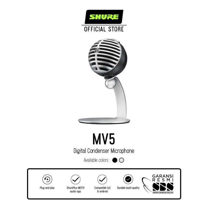 Shure Mv5 Digital Condenser Microphone