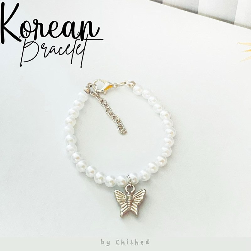 MONCE Gelang Manik Putih/ Gelang Manik Mutiara