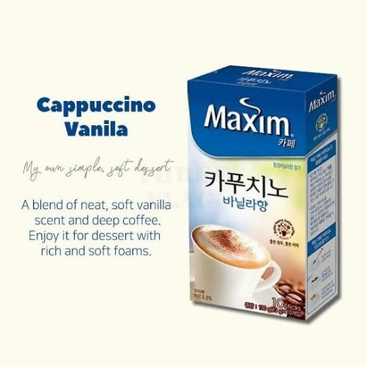 

[isi 10 Pcs] PREMIUM Maxim Coffee Cappuccino Vanilla - Kopi Korea