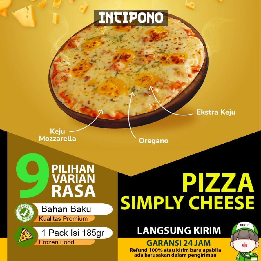 

Incipono Frozen Italian Cheese Pizza 1 Pack Isi 185gr Frozen Food Halal Premium