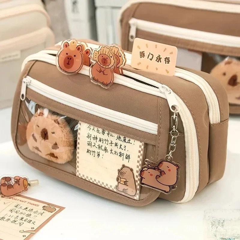 

Cute Fabric Pencil Case Kawaii Large Capacity Animal Zipper Kids Bag Children'S Boys' Pen Pouch Girl School Case Supplies good C36B