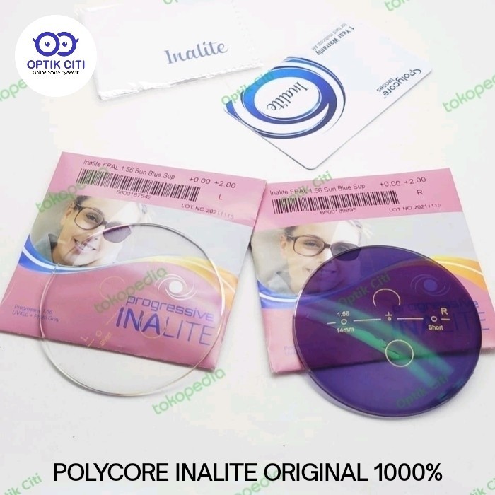 Lensa Kacamata Progresif Photochromic Blueray Polycore Inalite