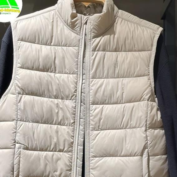 Wood Jaket Rompi Pria Slimfit Outdoor Vest Cream