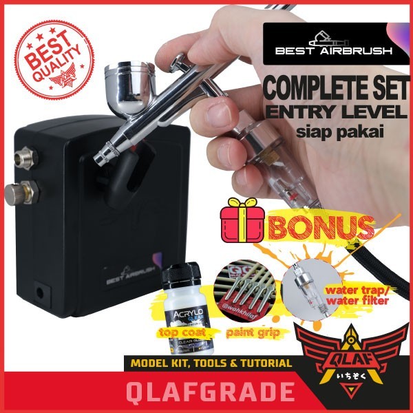

Ba Best Airbrush Set Entry Level 100 Mini Compressor Pen Brush Spray Cat