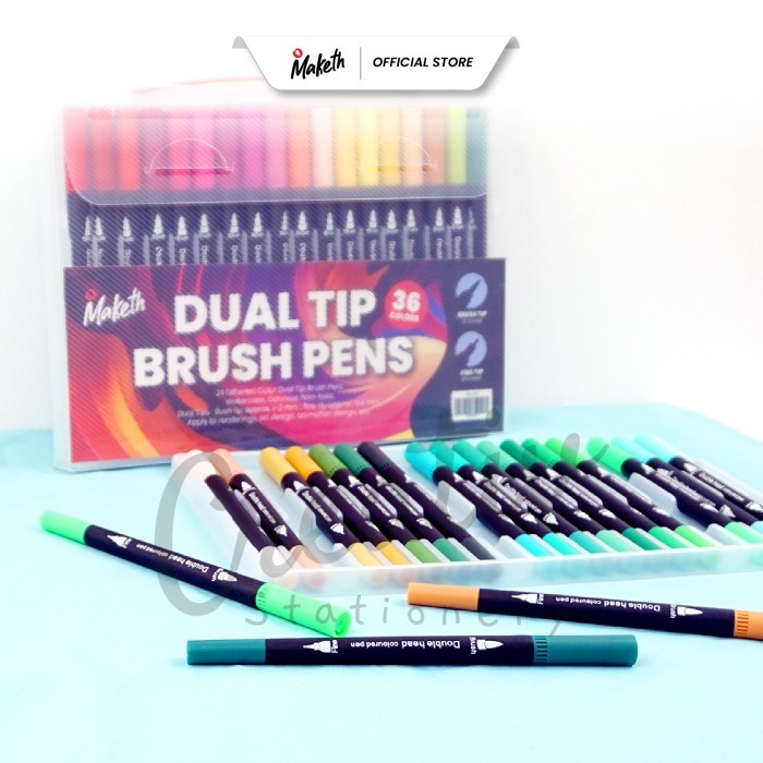 

Ba Maketh Brush Pen Black 36W Spidol Hitam 36 Warna Bp-36Wbl