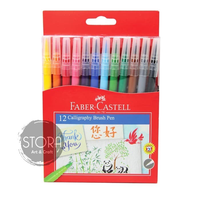 

Ba Faber-Castell Calligraphy Brush Pen Set 12 Kuas Kaligrafi Lettering