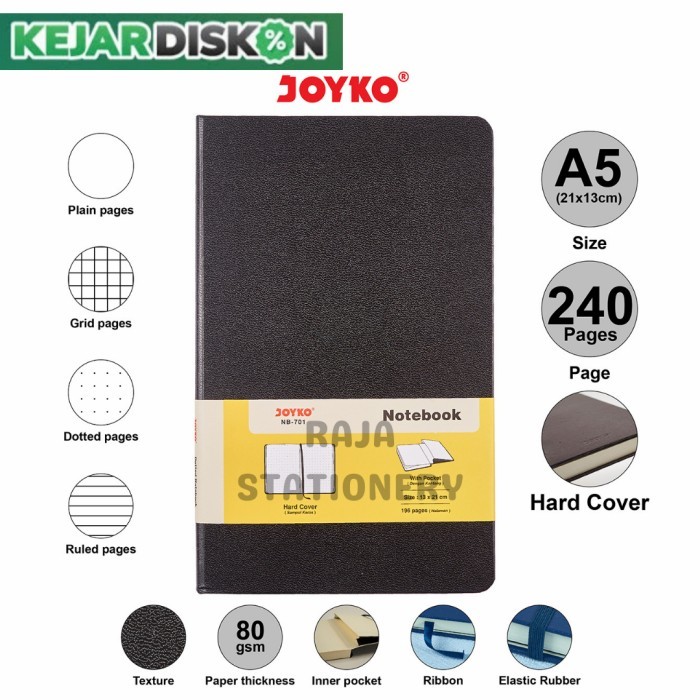 

Sale Joyko Notebook Diary A5 Hard Cover / Buku Jurnal Joyko A5 Titik Garis