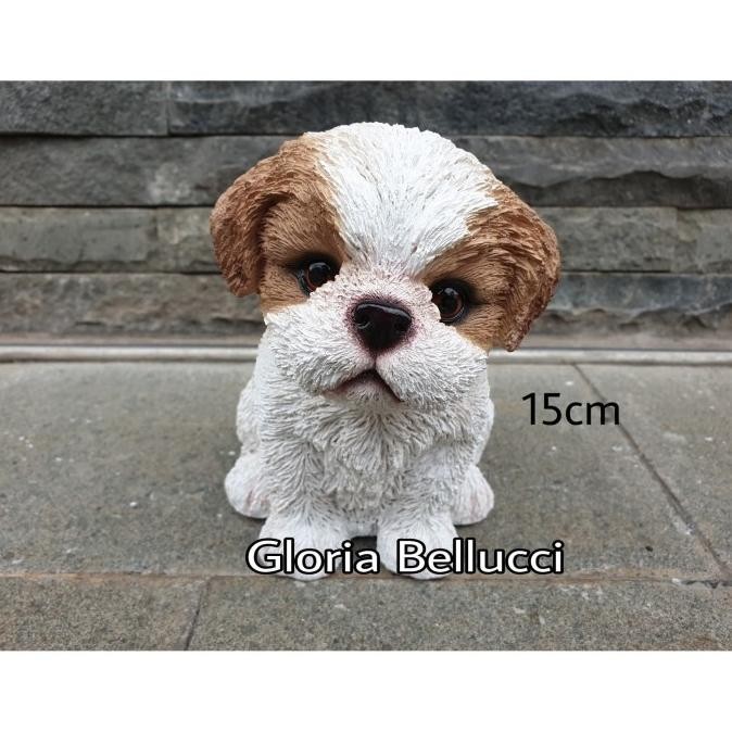 patung pajangan anjing shitzu miniatur shih tzu peking shihtzu