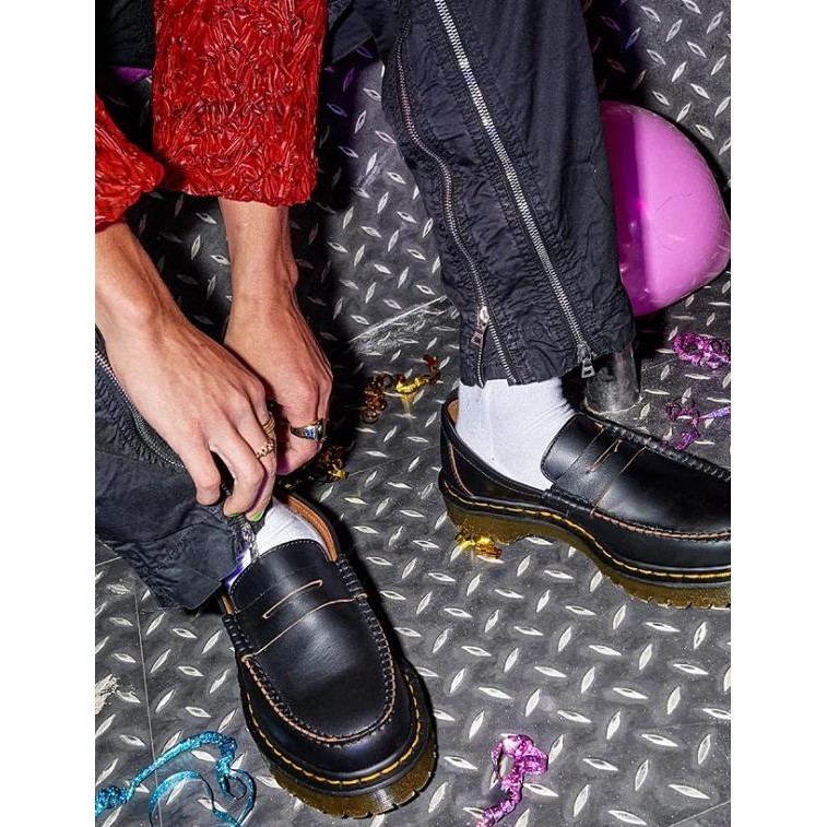 Dr Martens Ton Bex Loafer Vintage Bla, Quilon Leather, England