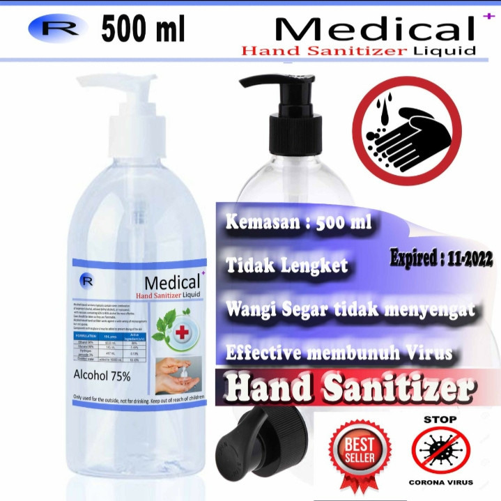 Hand sanitizer 500ml Antiseptik alkohol 70% varian wangi cair dan gel O221