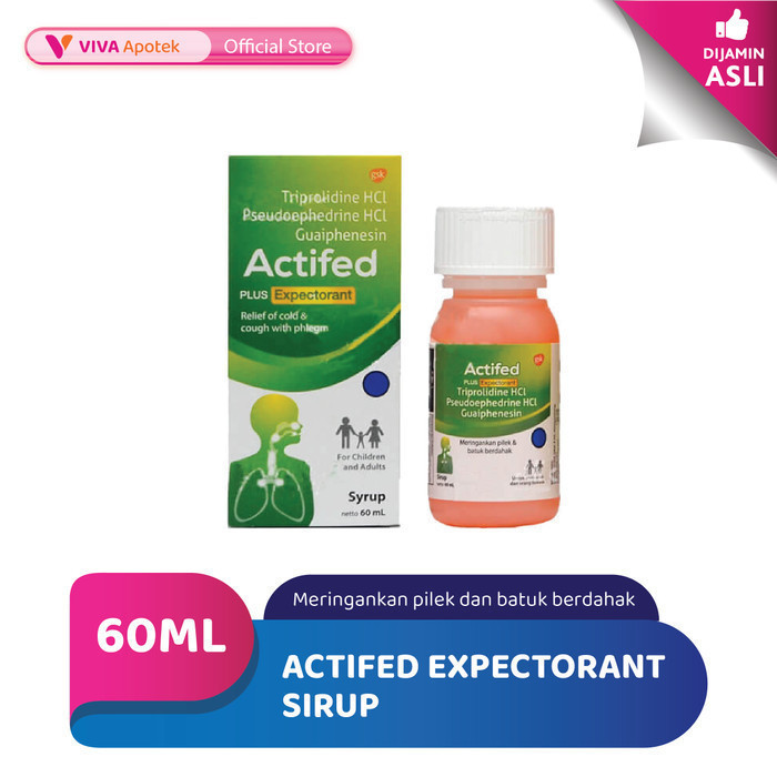 Actifed Hijau Plus Expectorant untuk Batuk Berdahak & Pilek (60 ml)