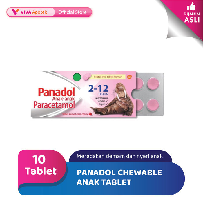 Panadol Chewable Anak Meredakan Demam & Nyeri (10 Tablet)