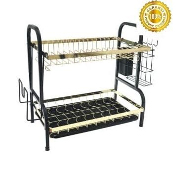 Best Seller  Rak Piring/Rak Pengering Piring Mangkok Mewah Minimalis _ Gold Yusianher