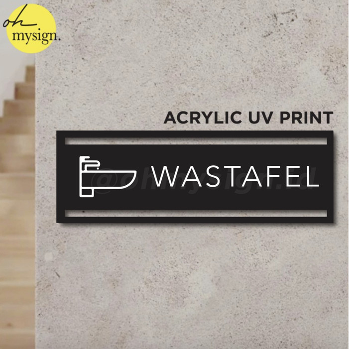 

Grosir Sign Akrilik Wastafel UV Print Modern Label Sign Keren