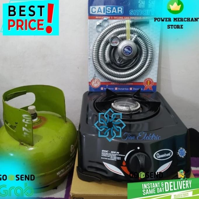 Quantum Qgc-101R Kompor Gas 1 Tungku Paket Komplit Promo