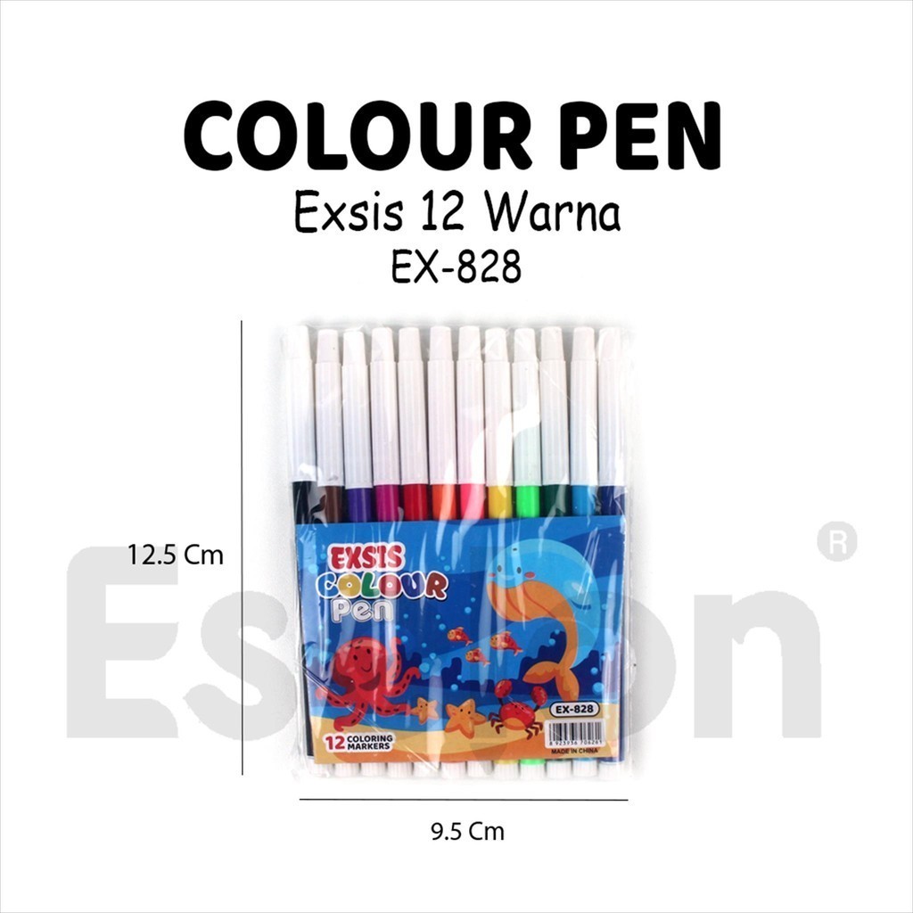 

12Warna Spidol Mini Exsis 828-12 / 1Set Color Pen Mini Exsis 12 Warna