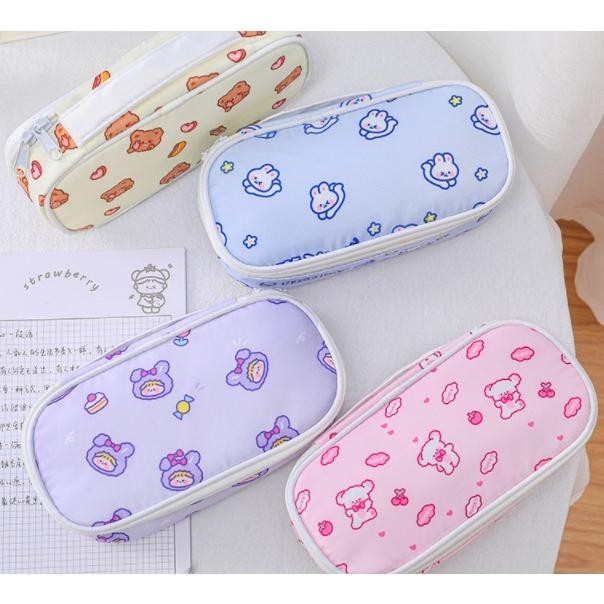 

ORIGINAL Tempat Pensil Jumbo Bentuk Oval HEWAN POLKADOT / Tempat Alat Tulis Besar Karakter Kartun Polkadot Animal fx-2