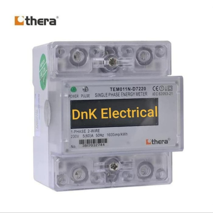 KWH Meter 1 Phase Merk Thera type TEM011N-D7220 (LCD)