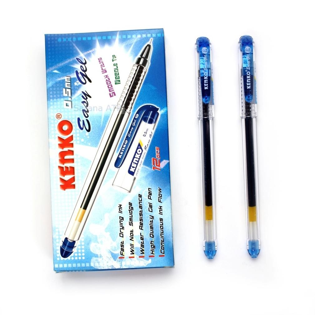 

ter-98 KENKO PULPEN EASY GEL 0.5MM HITAM / BIRU HARGA PER LUSIN ISI 12PCS Viral