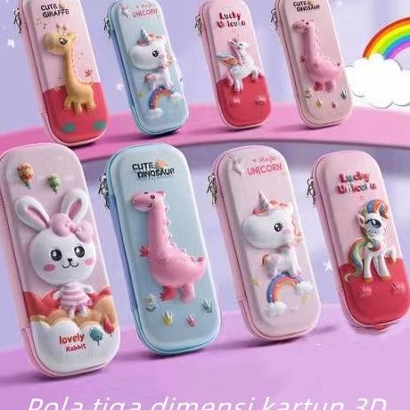 

df-7 Kotak pensil pola kartun 3D/tempat pensil aesthetic Hemat