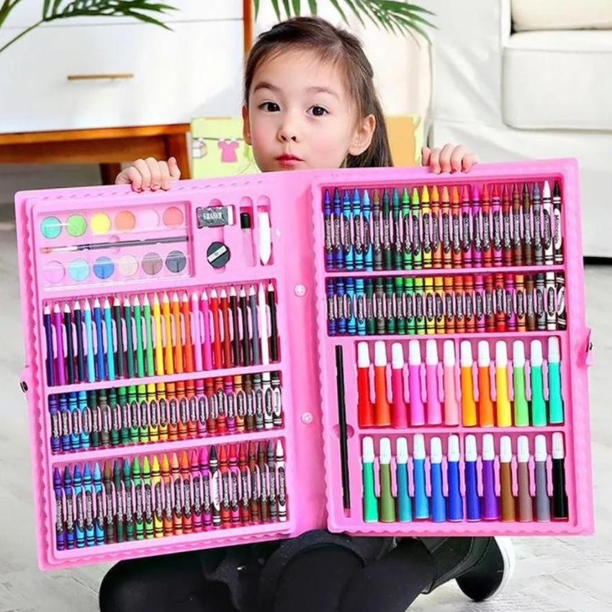 

gh-67 EM Stationery Set Isi 86 Pcs Pensil Crayon Warna Cat Air Menggambar Murah